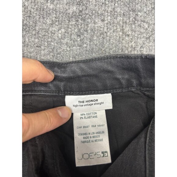 Joe's Jeans Jeans Womens 27 Washed Black The Honor High Rise Straight Distressed - Picture 9 of 10
